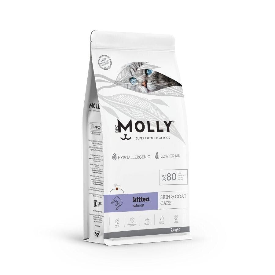 Molly Düşük Tahıllı Hypoallergenic Somonlu Yavru Kedi Maması 2 KG | SRC: Barcode: 8680542871805